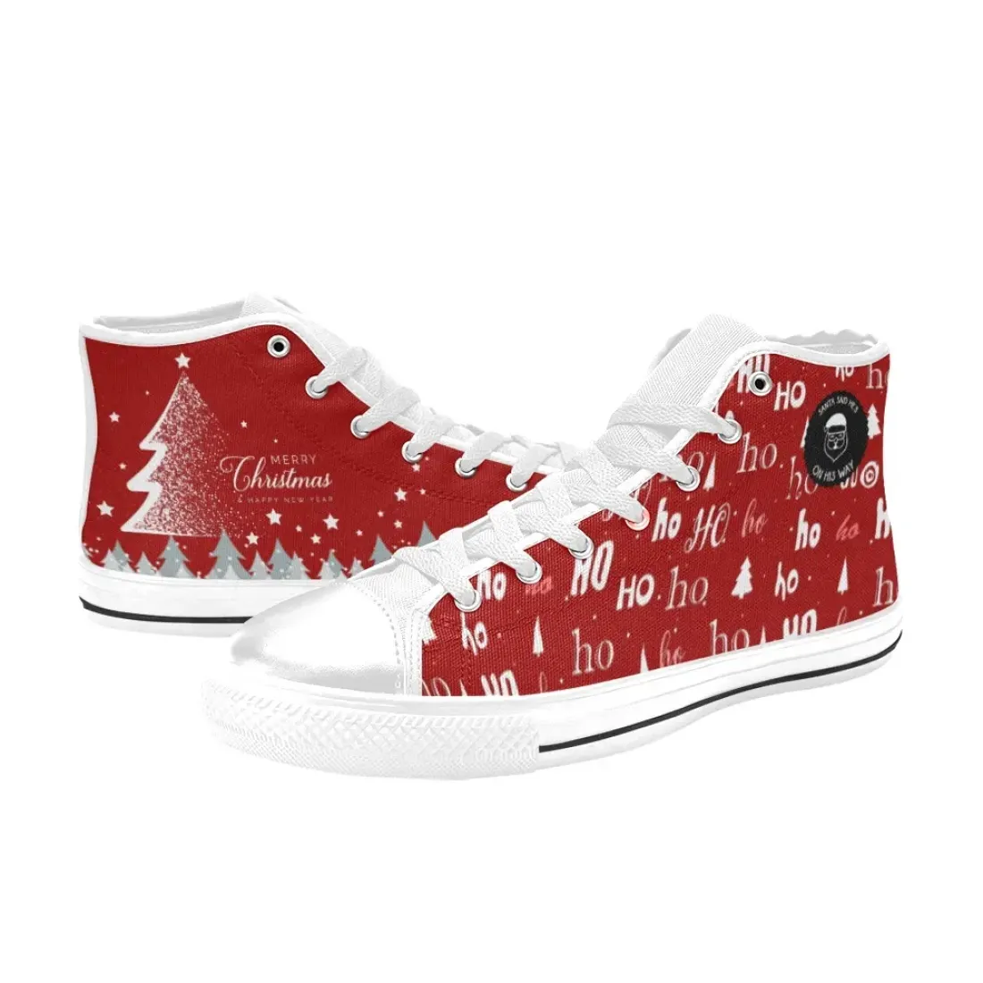 Women's High Top Canvas Shoes (Modle 017)