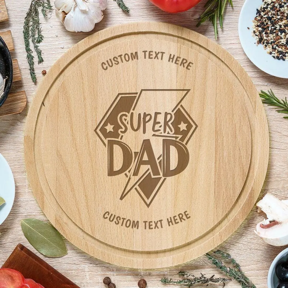 Personalized Wooden Chopping Board, Custom Engraved BBQ Chef Gift for Dad — photo 2