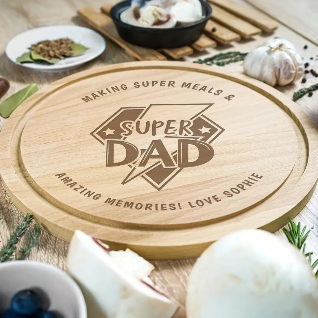 Personalized Wooden Chopping Board, Custom Engraved BBQ Chef Gift for Dad — photo 3