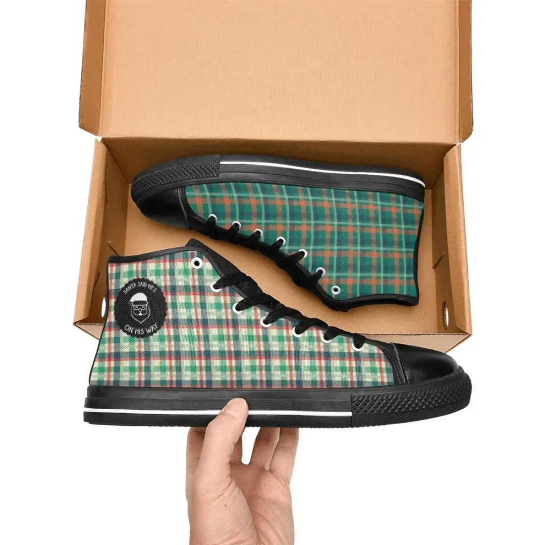 Men's High Top Canvas Shoes (Model 017) — photo 2