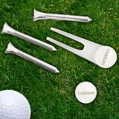 Personalised Golf Set, Engraved Divot Tool, Ball Marker, Silver-Plated Accessories thumbnail 2