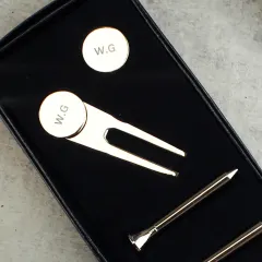 Personalised Golf Set, Engraved Divot Tool, Ball Marker, Silver-Plated Accessories thumbnail 5