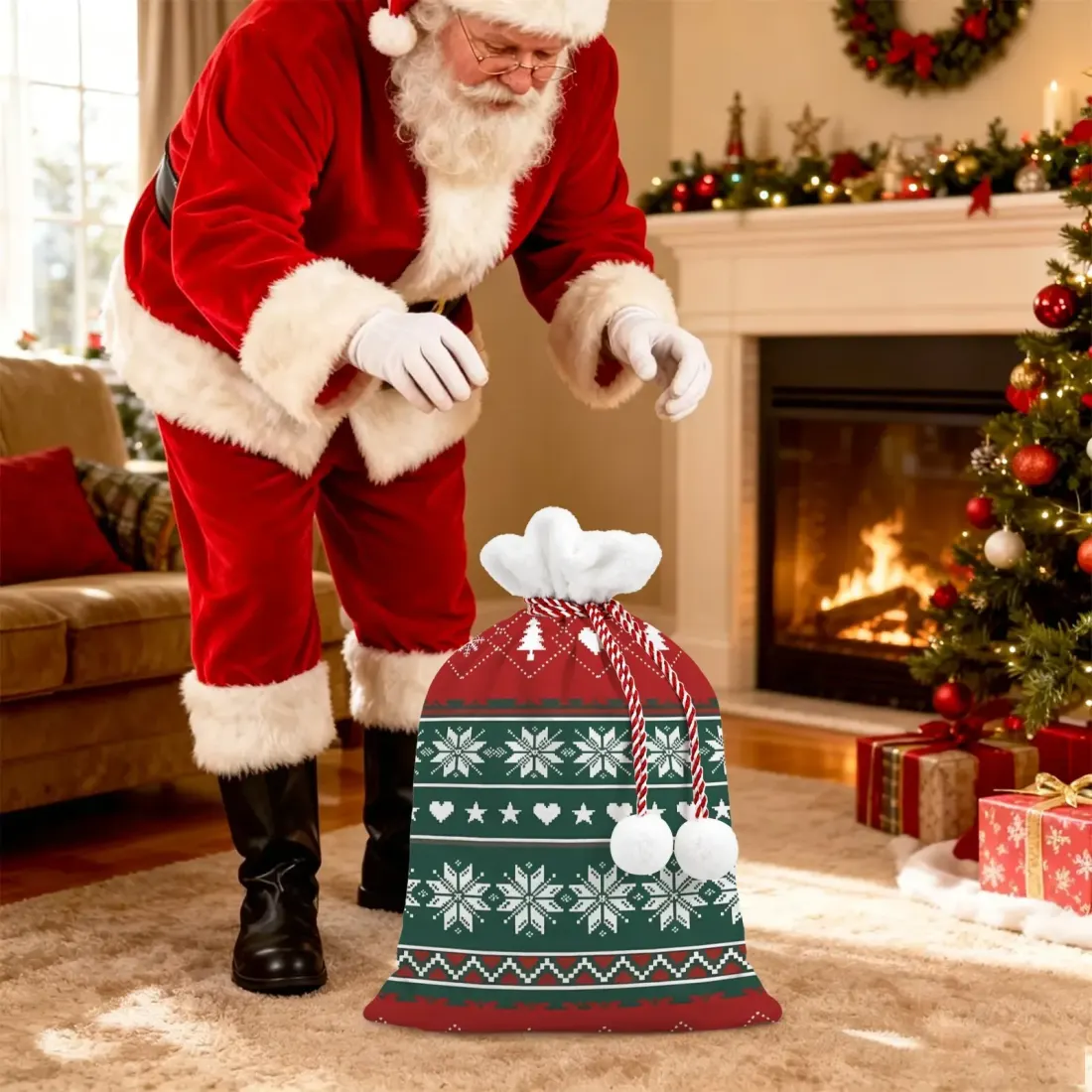 Christmas Drawstring Gift Bag — photo 2
