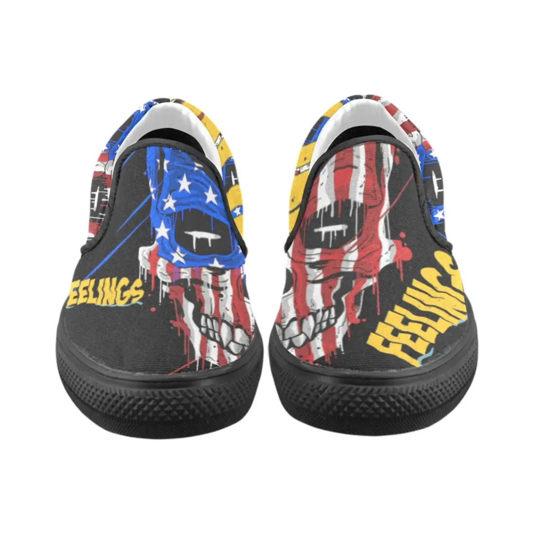 Slip-on Canvas Men's Shoes (Model019)(Two Shoes With Different Printing) — photo 5