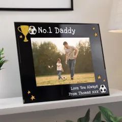 Engraved Black Glass Photo Frame, Personalized Daddy Gift, Custom Family Picture Frame thumbnail 3