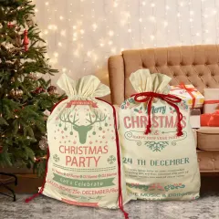 Large Gift Drawstring Bags 21" x 32" ( Set of 3 & Two Sides Printing ) thumbnail 2