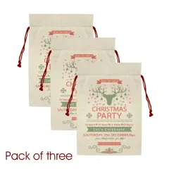 Large Gift Drawstring Bags 21" x 32" ( Set of 3 & Two Sides Printing ) thumbnail 6