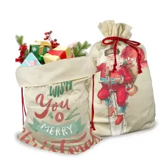 Large Gift Drawstring Bag 21" x 32" ( Two Sides Printing ) thumbnail 3