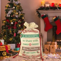 Large Gift Drawstring Bag 21" x 32" ( One Side Printing ) thumbnail 1