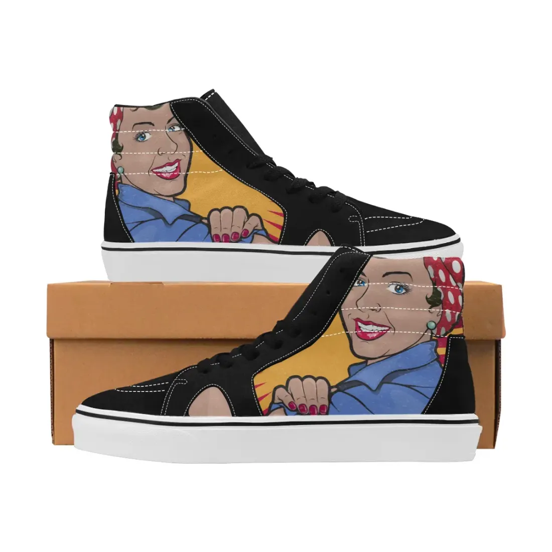 Women's High Top Canvas Shoes (Model E001-1)