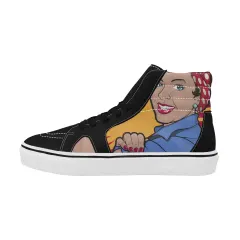 Women's High Top Canvas Shoes (Model E001-1) thumbnail 2
