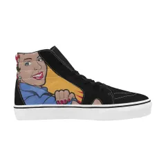 Women's High Top Canvas Shoes (Model E001-1) thumbnail 3