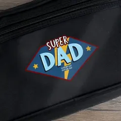 Personalised Super Dad Wash Bag, Custom Engraved Travel Pouch thumbnail 2