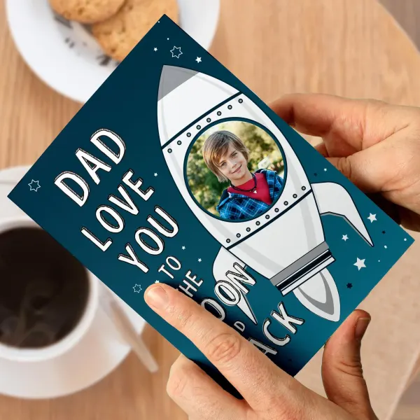 Custom Photo Card, Personalized Text, Kids Photo, Father's Day Keepsake