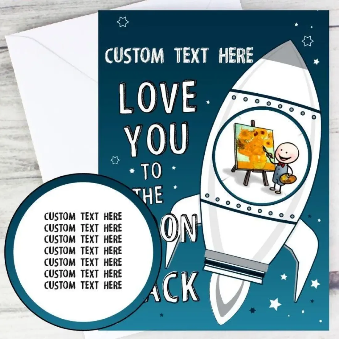 Custom Photo Card, Personalized Text, Kids Photo, Father's Day Keepsake — photo 2