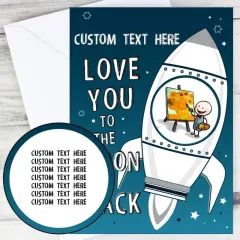 Custom Photo Card, Personalized Text, Kids Photo, Father's Day Keepsake thumbnail 2