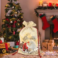 Large Gift Drawstring Bags 21" x 32" ( Set of 3 & One Side Printing ) thumbnail 1