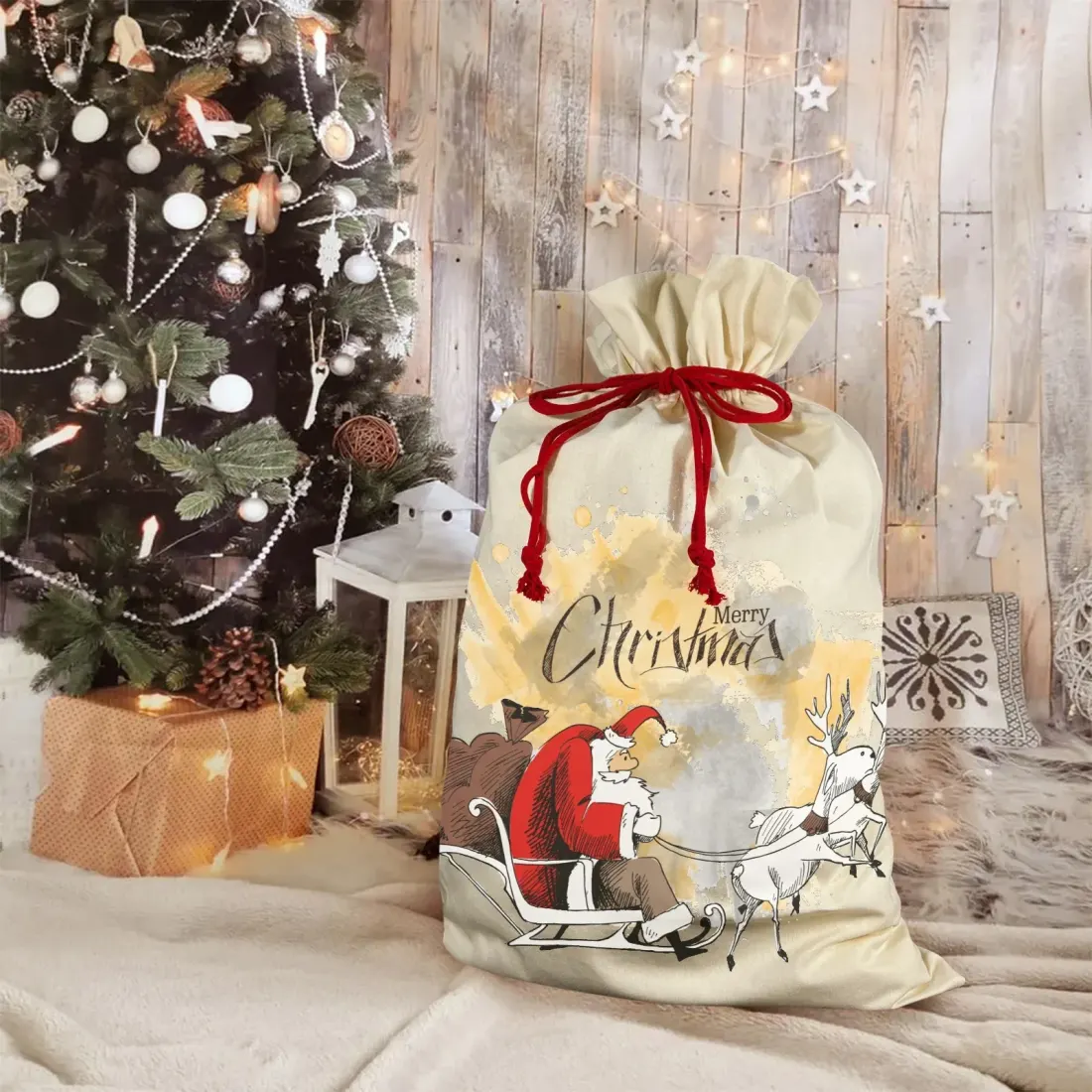 Large Gift Drawstring Bags 21" x 32" ( Set of 3 & One Side Printing ) — photo 2