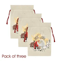 Large Gift Drawstring Bags 21" x 32" ( Set of 3 & One Side Printing ) thumbnail 6