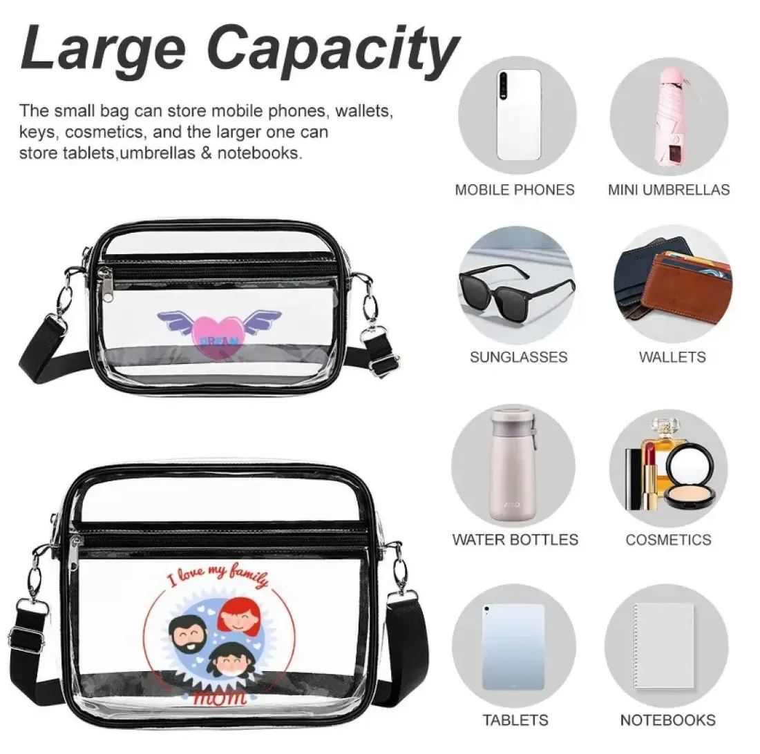 2-Piece Clear Satchel Bag Set — photo 5