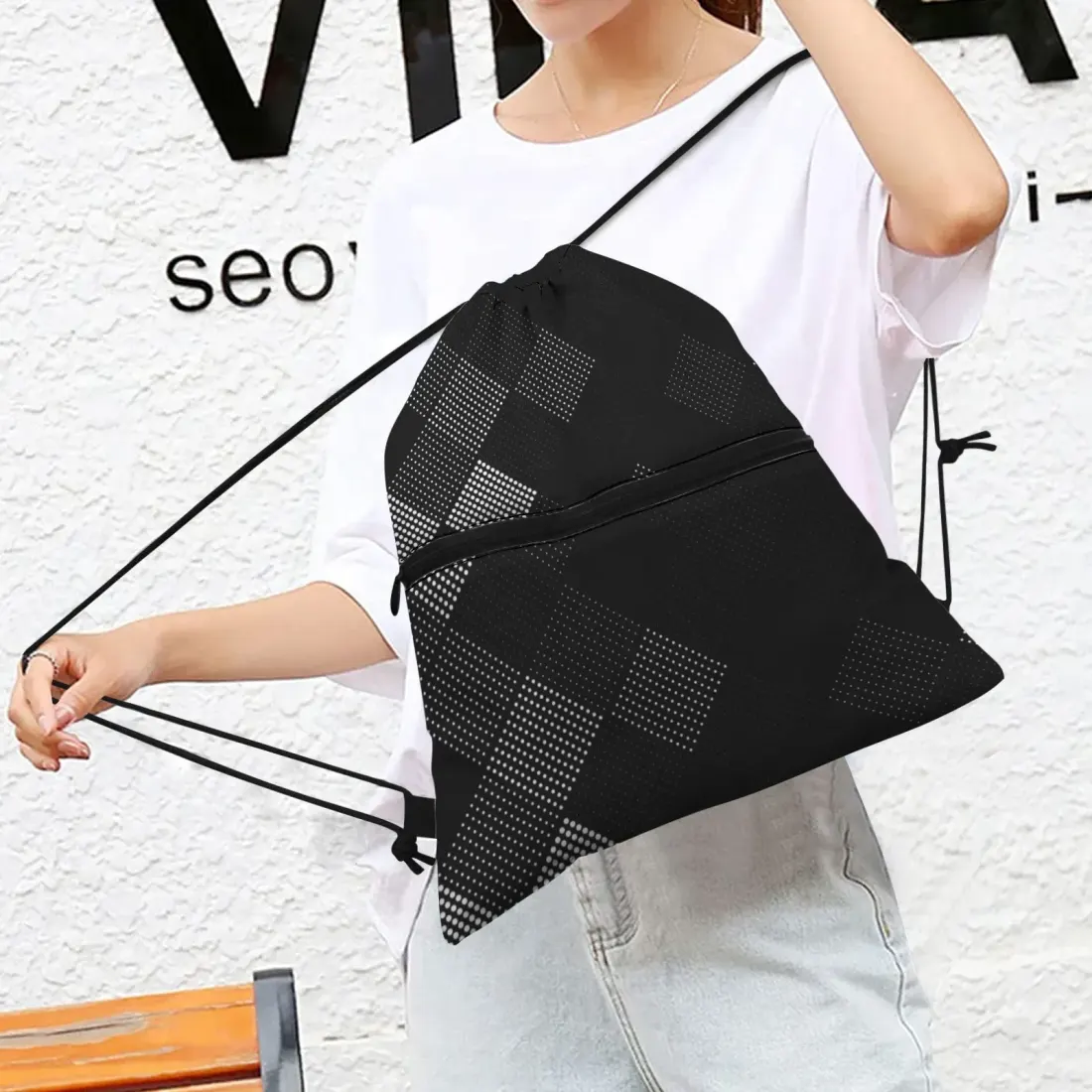 Zipper Drawstring Bag — photo 2
