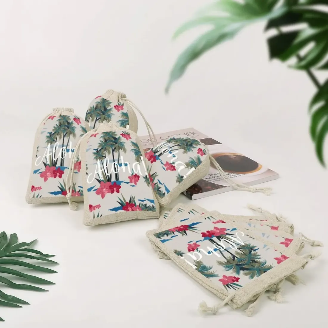 Small Cotton Linen Drawstring Bags(8 Pcs) — photo 2