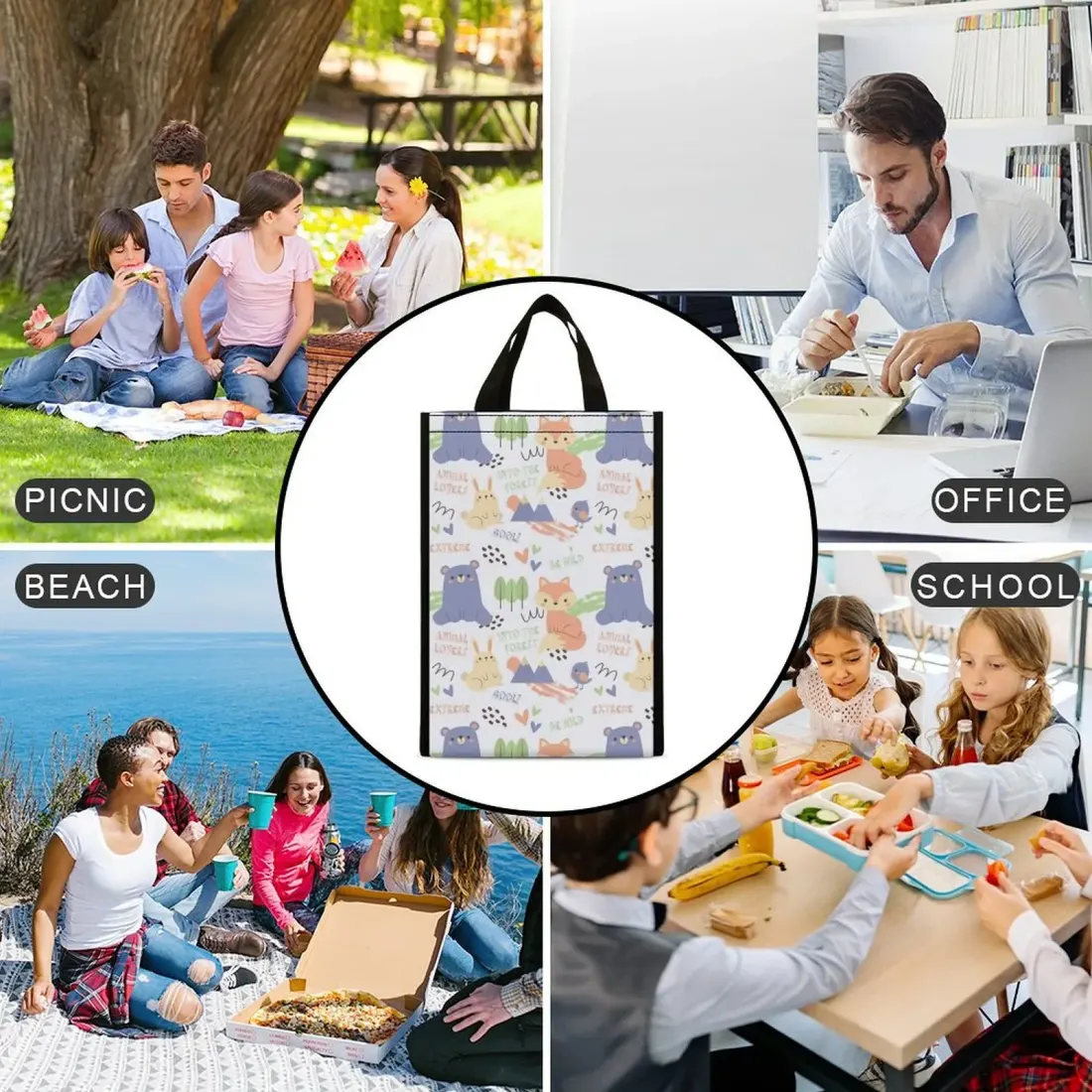 Foldable Lunch Bag with Mesh Pockets — photo 2