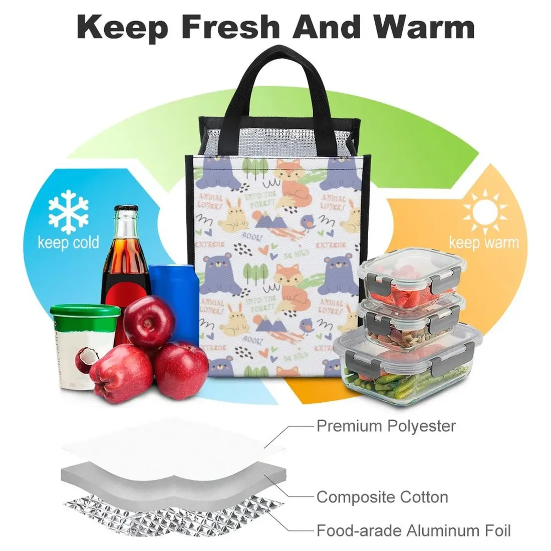 Foldable Lunch Bag with Mesh Pockets — photo 3