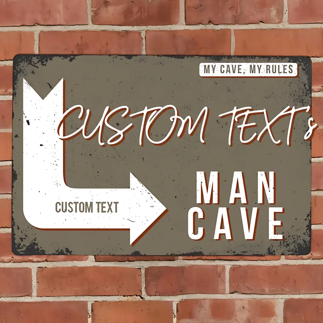 Metal Man Cave Sign, Custom Engraved Workshop Plaque, Personalised Dads Home Decor — photo 2