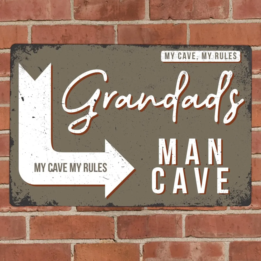 Metal Man Cave Sign, Custom Engraved Workshop Plaque, Personalised Dads Home Decor — photo 4