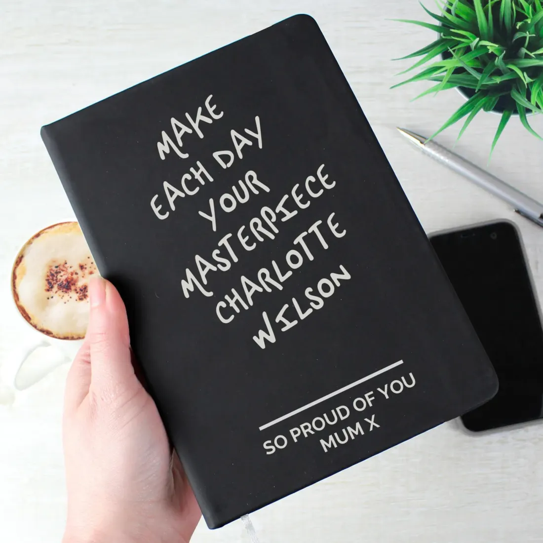 Personalized Hardback Notebook, Engraved Journal for Dad, Custom Notebook