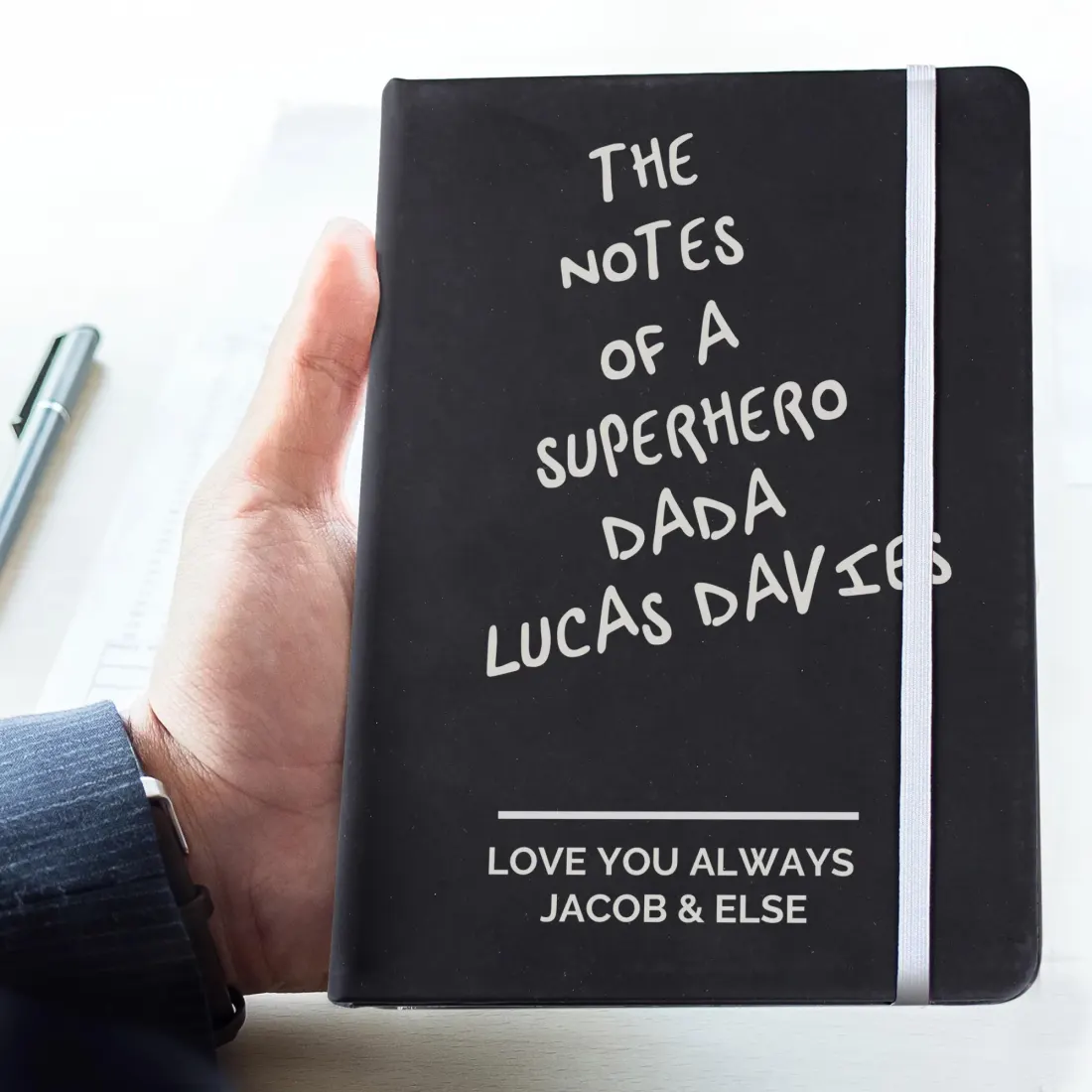 Personalized Hardback Notebook, Engraved Journal for Dad, Custom Notebook — photo 3