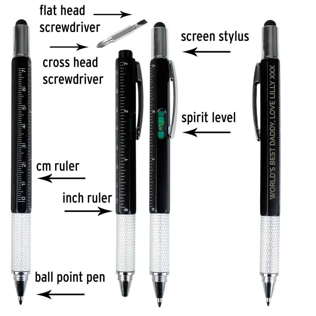 Custom Engraved Pen, Personalized Multi-Function Writing Tool, Engraved Birthday Gift for Him — photo 2