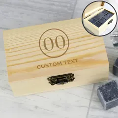 Personalised Birthday Whisky Cooling Stones, Engraved Wooden Gift Box, Gin Lover Gift thumbnail 2