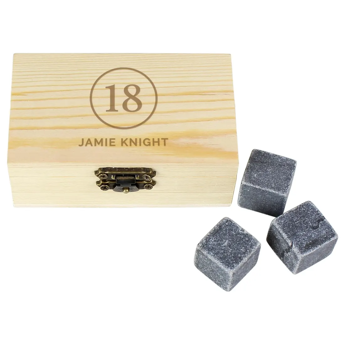 Personalised Birthday Whisky Cooling Stones, Engraved Wooden Gift Box, Gin Lover Gift — photo 4