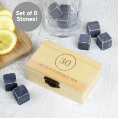 Personalised Birthday Whisky Cooling Stones, Engraved Wooden Gift Box, Gin Lover Gift thumbnail 5