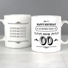 Personalised Birthday Vintage Typography Mug, Custom Engraved Dad 40th Gift thumbnail 2