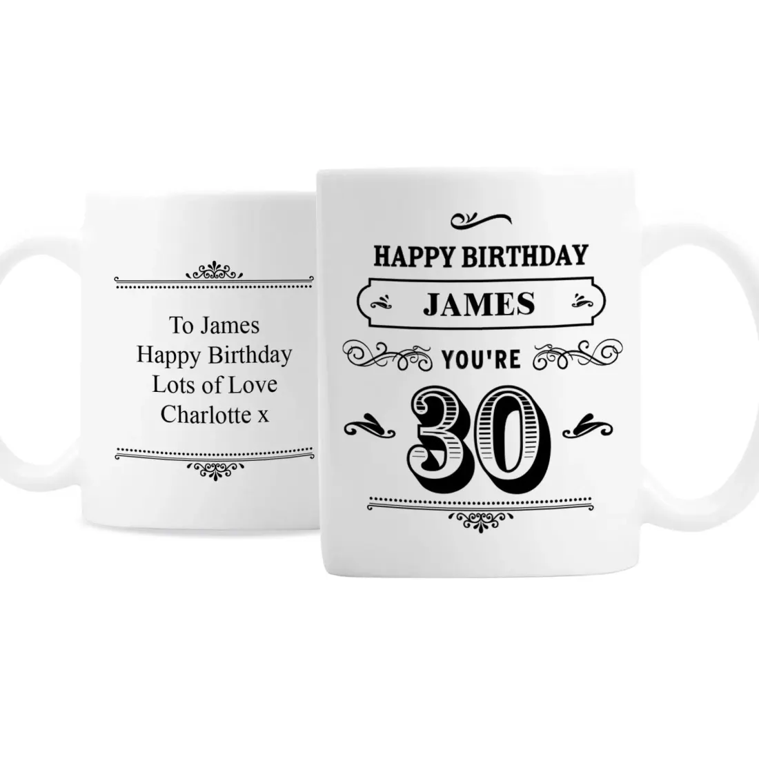 Personalised Birthday Vintage Typography Mug, Custom Engraved Dad 40th Gift — photo 3