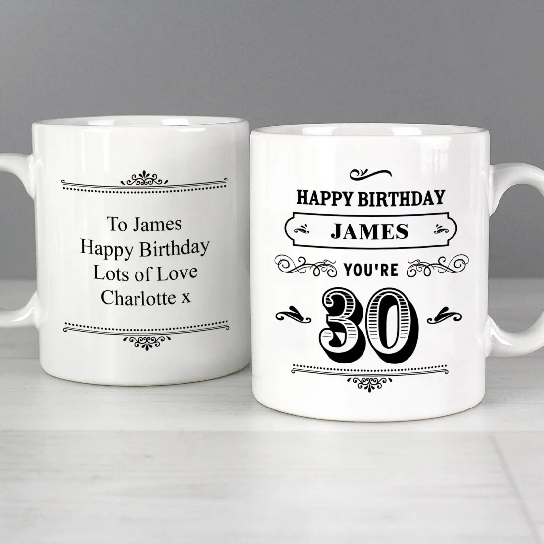 Personalised Birthday Vintage Typography Mug, Custom Engraved Dad 40th Gift — photo 4