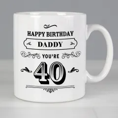 Personalised Birthday Vintage Typography Mug, Custom Engraved Dad 40th Gift thumbnail 6