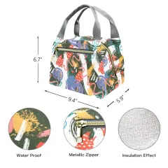 Portable Insulated Lunch Bag-Grey Handle (Model 1742) thumbnail 3
