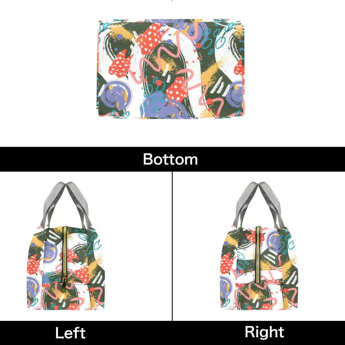 Portable Insulated Lunch Bag-Grey Handle (Model 1742) — photo 4