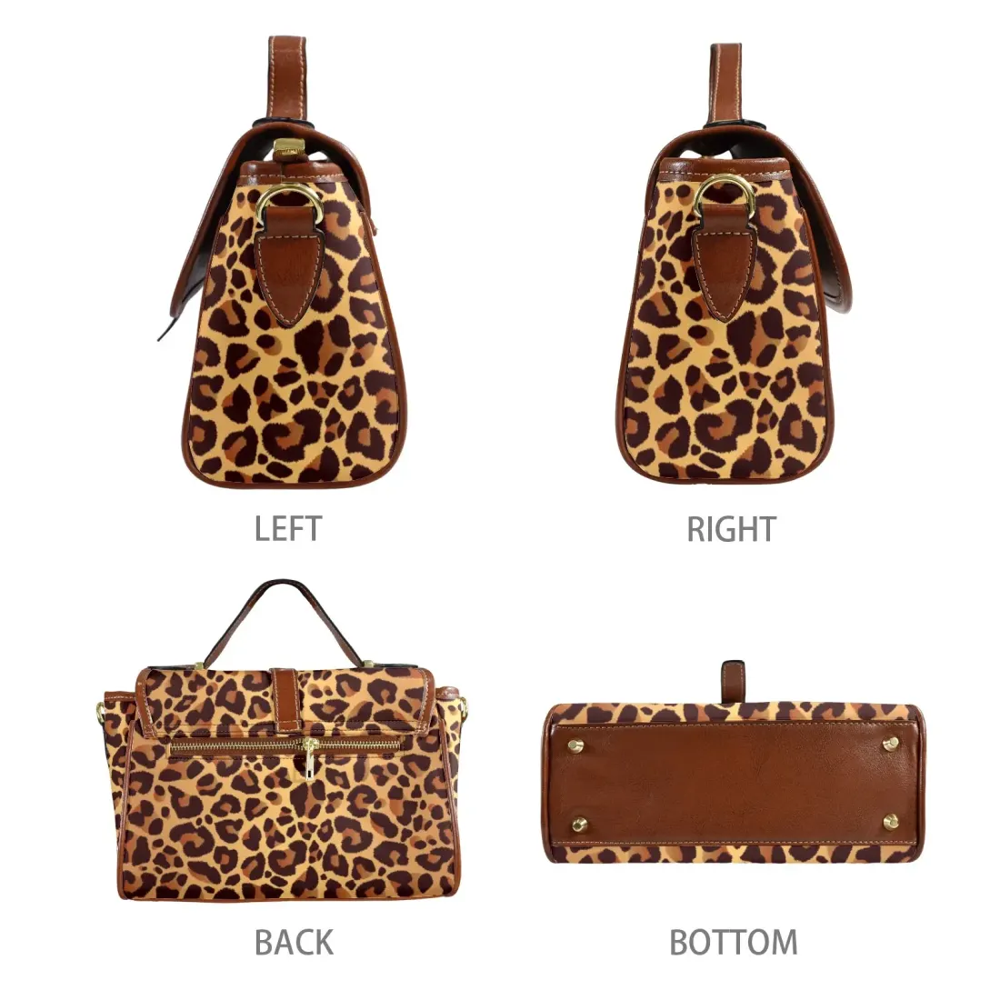 Custom PU Leather Crossbody Bag(Brown) (Model 1739) — photo 4