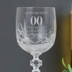 Personalised Crystal Wine Glass, Engraved Big Age Birthday Goblet thumbnail 2