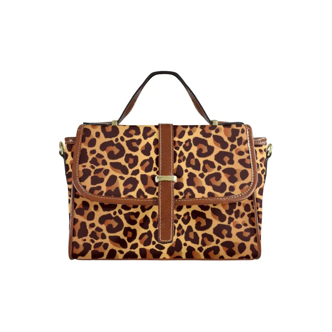 Custom PU Leather Crossbody Bag(Brown) (Model 1739) — photo 6