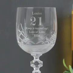 Personalised Crystal Wine Glass, Engraved Big Age Birthday Goblet thumbnail 4