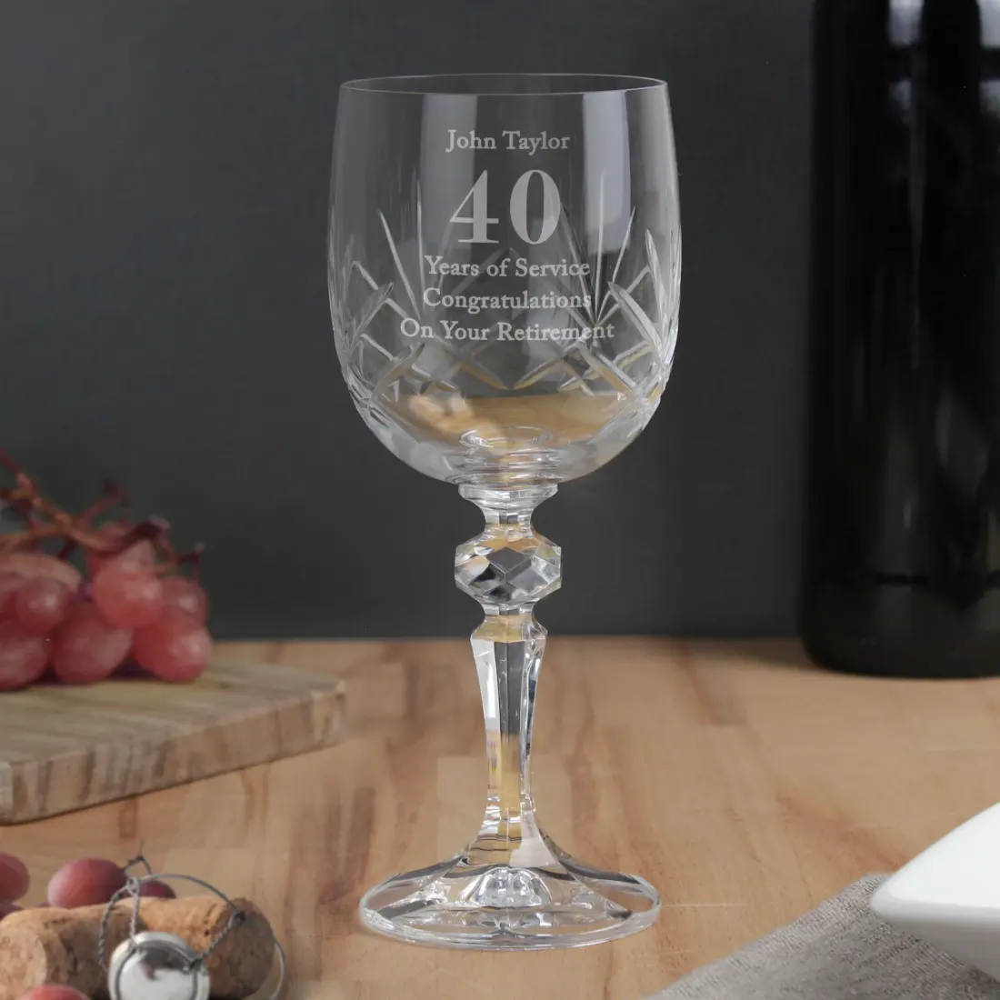 Personalised Crystal Wine Glass, Engraved Big Age Birthday Goblet — photo 5
