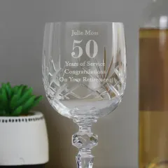 Personalised Crystal Wine Glass, Engraved Big Age Birthday Goblet thumbnail 6