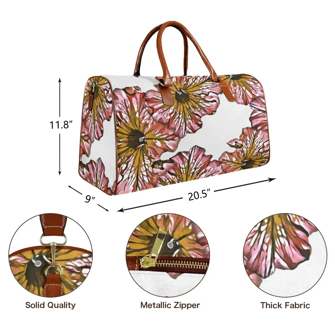 Custom Travel Bag-Large (Brown Short Patch) (Model 1737) — photo 4