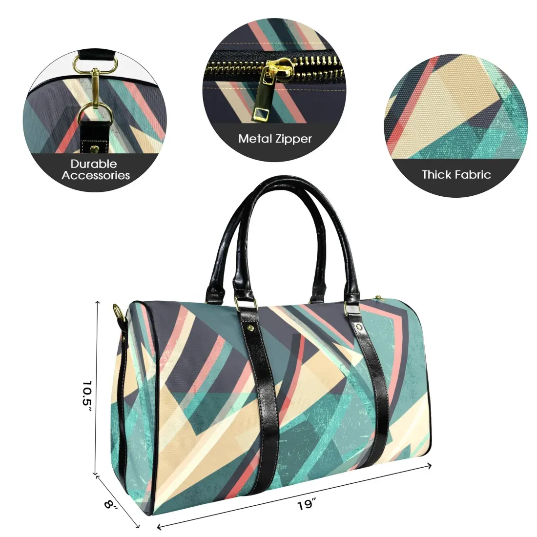 Custom Travel Bag-Small (Black Long Patch) (Model 1736) — photo 5